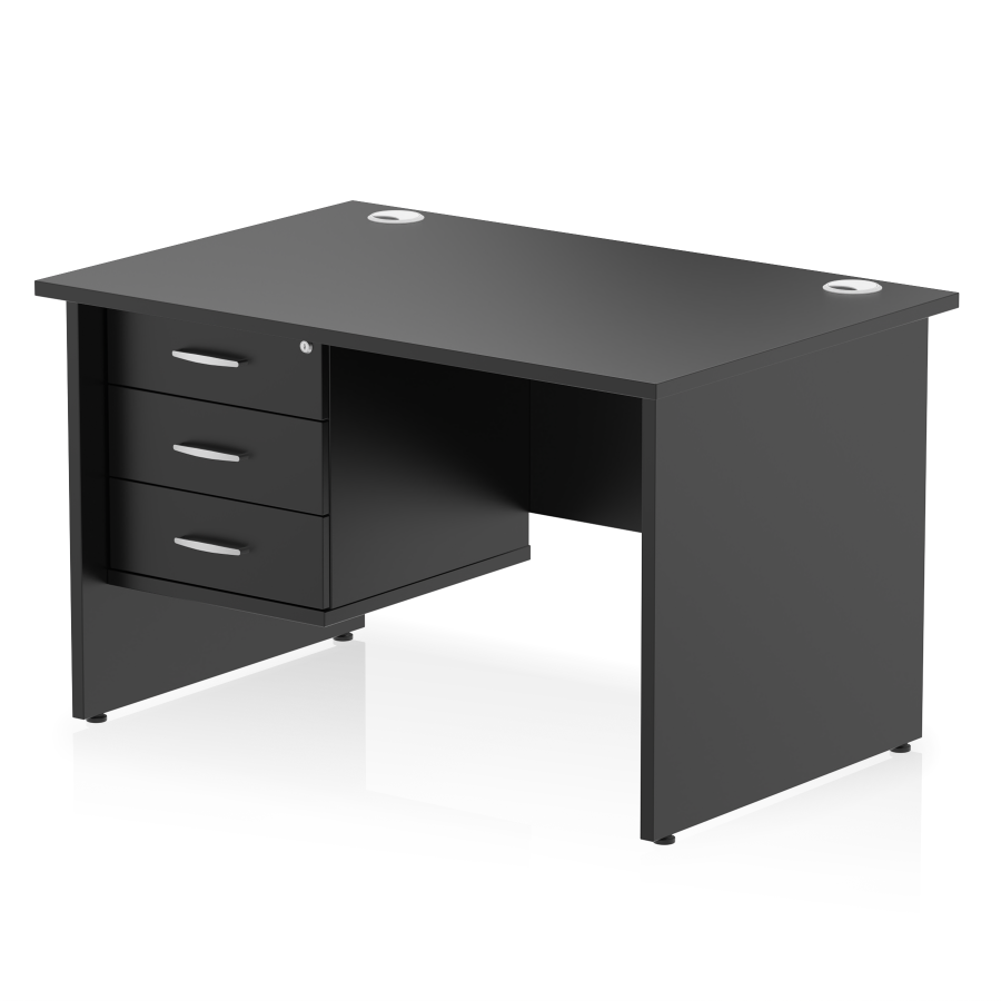 Rayleigh Panel End Straight Desk with Fixed Pedestal